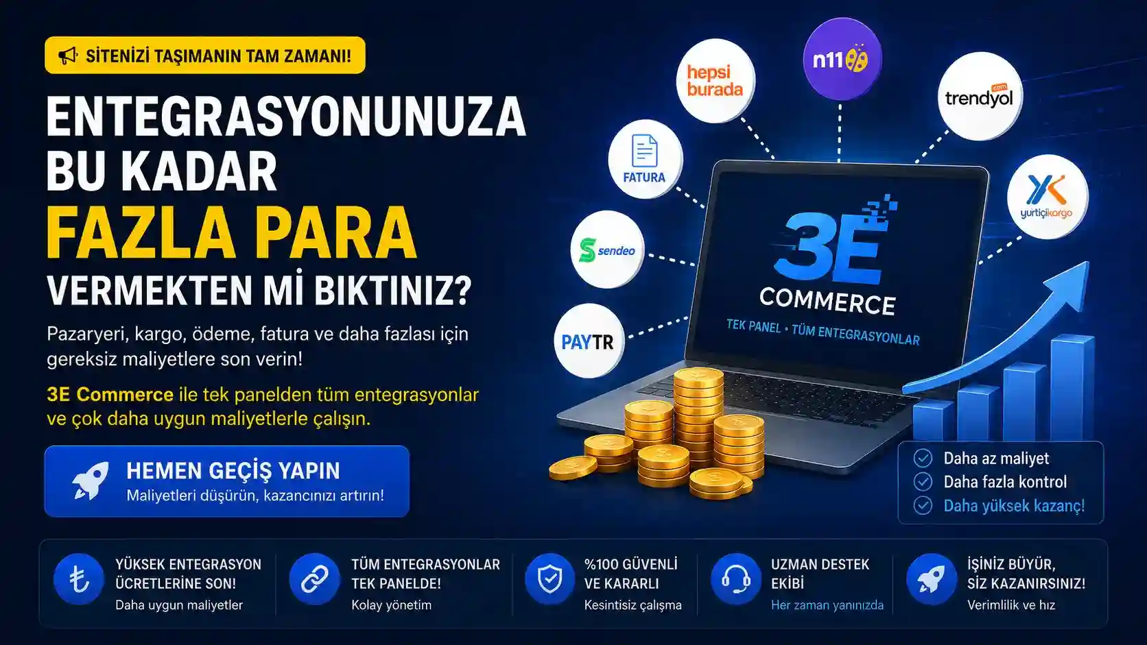 E-ticaret sitesi taşıma ve entegrasyon geçiş hizmeti