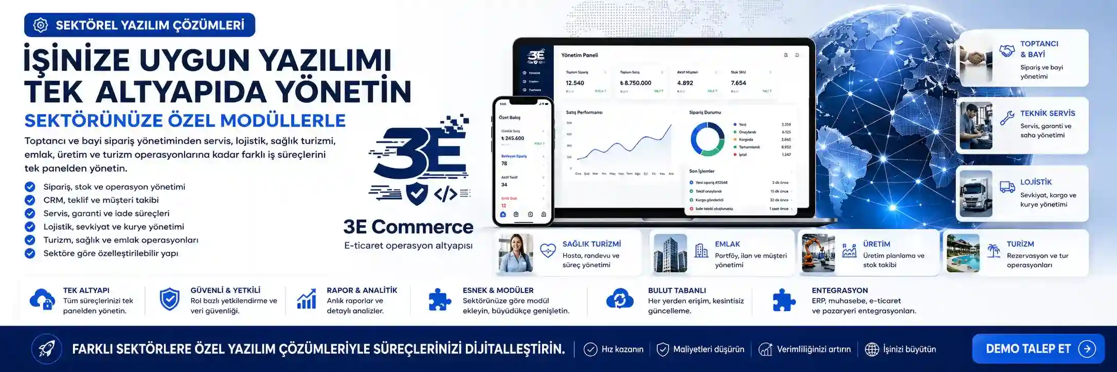 3E Yazılım sektörel yazılım çözümleri