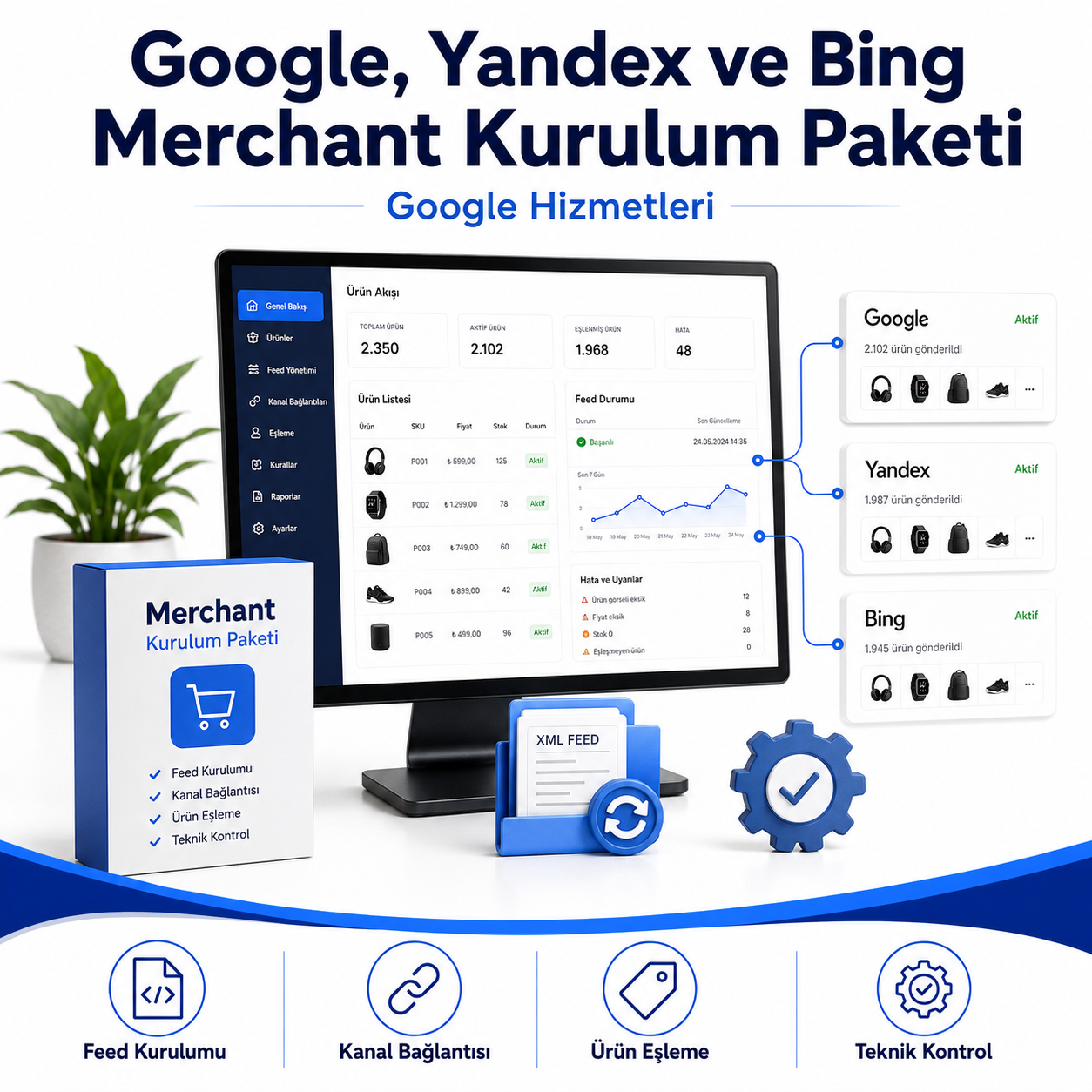 Google, Yandex ve Bing Merchant Kurulum Paketi